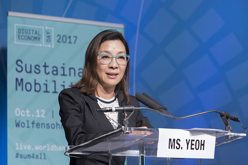 ‘Change the way we move’: Michelle Yeoh at World Bank 2017 Annual Meetings
