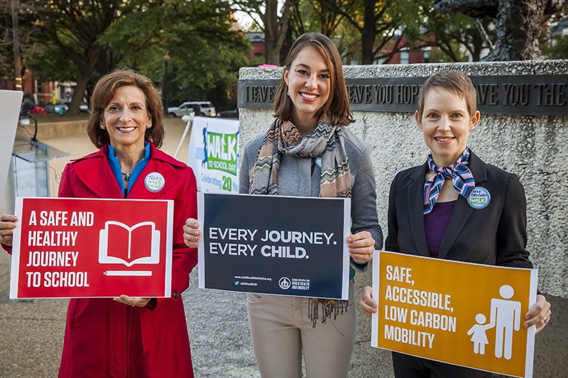 NHTSA Deputy Administrator Terry Shelton joins FIA Foundation’s Natalie Draisin and National Center for Safe Routes to School’s Nancy Pullen-Suefert in supporting the rights of the child advocated for by the Global Initiative for Child Health and Mobility.