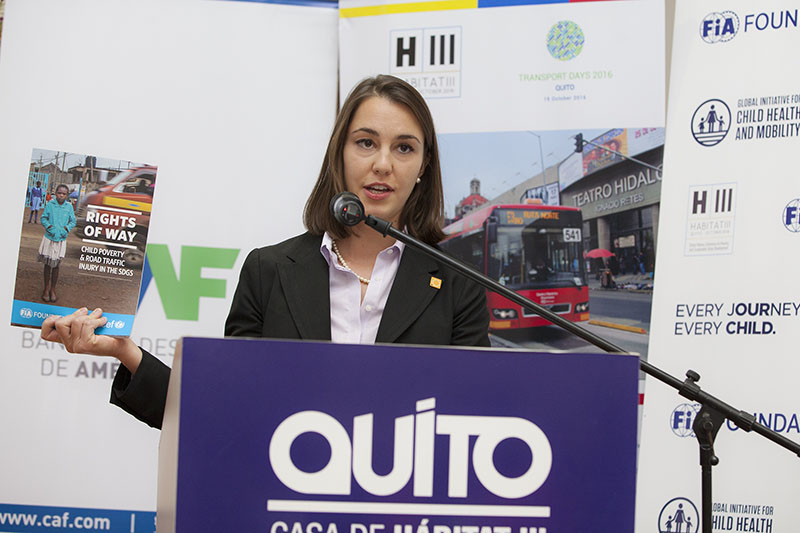 FIA Foundation US Manager Natalie Draisin spoke about Safe & Healthy Journeys to School at the Transport Day event.