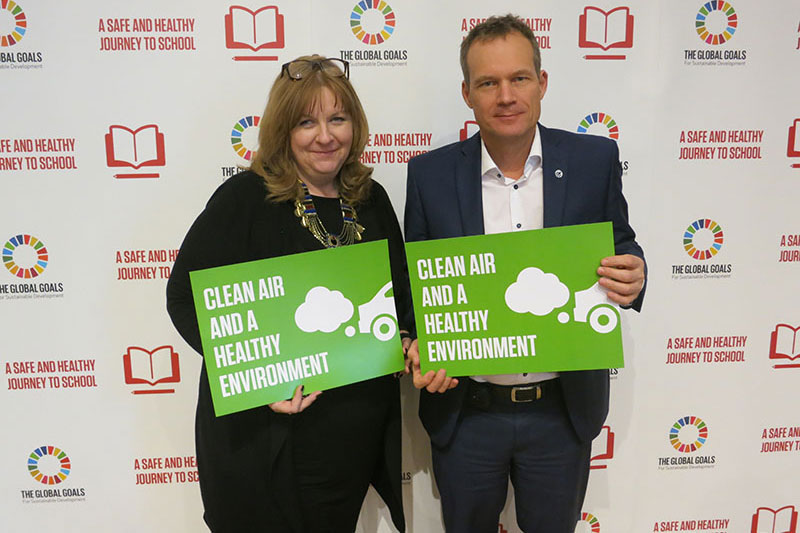 FIA Foundation Deputy Director Sheila Watson and UN Environment’s Rob de Jong highlight the need for clean air.