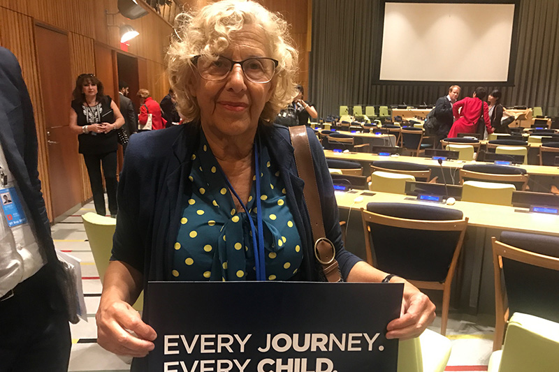 Mayor Manuela Carmena of Madrid: “It is unacceptable that so many children are being killed on the roads”.