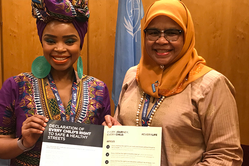 Maimunah Sharif, Executive Director of UN Habitat, met with Zoleka Mandela and the FIA Foundation’s Avi Silverman and gave her support to the #EveryLife campaign.