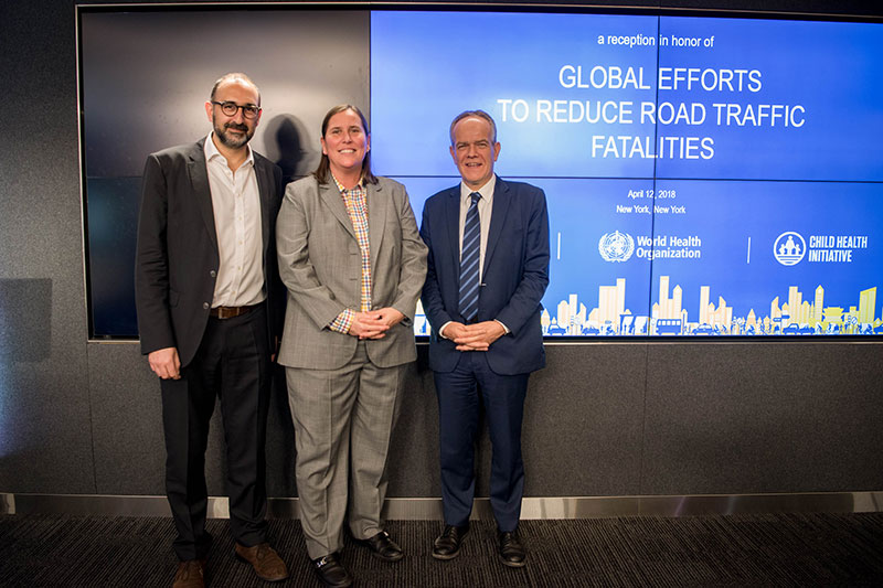 Saul Billingsley, FIA Foundation Executive Director; Kelly Larson, Director of the Bloomberg Philanthropies; and Dr. Etienne Krug, Director of Injury Prevention at the World Health Organization.
