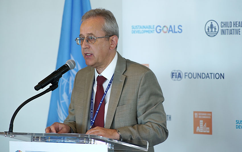 H.E. Sergey Kononuchenko, Deputy Permanent Representative and Ambassador, Mission of the Russian Federation to the UN, presents the country’s progress towards reducing road traffic injuries and fatalities.