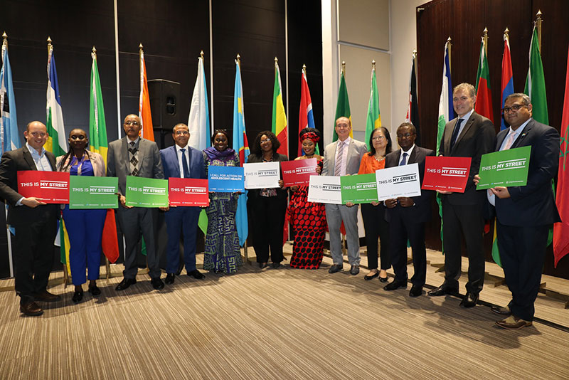 FIA Foundation Deputy Director Avi Silverman (left) with key participants at the General Assembly