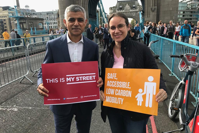 Sadiq Khan supports the This is My Street campaign on London Car Free Day.