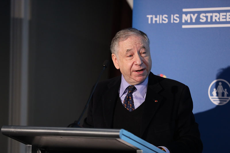 Jean Todt, President of the FIA & UN Secretary General’s Special Envoy for Road Safety speaking at the event.