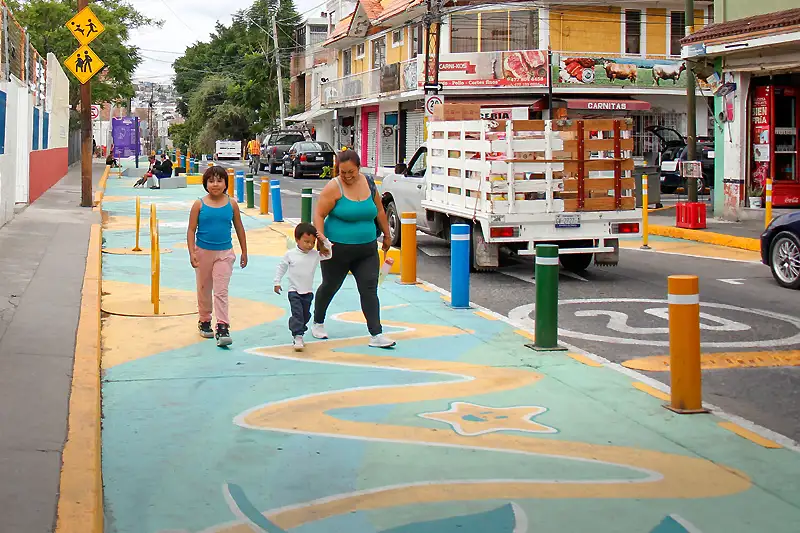 The redesigns led to a significant reduction in vehicle volumes and speed, and an increased perception of safety.