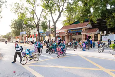 children going to school